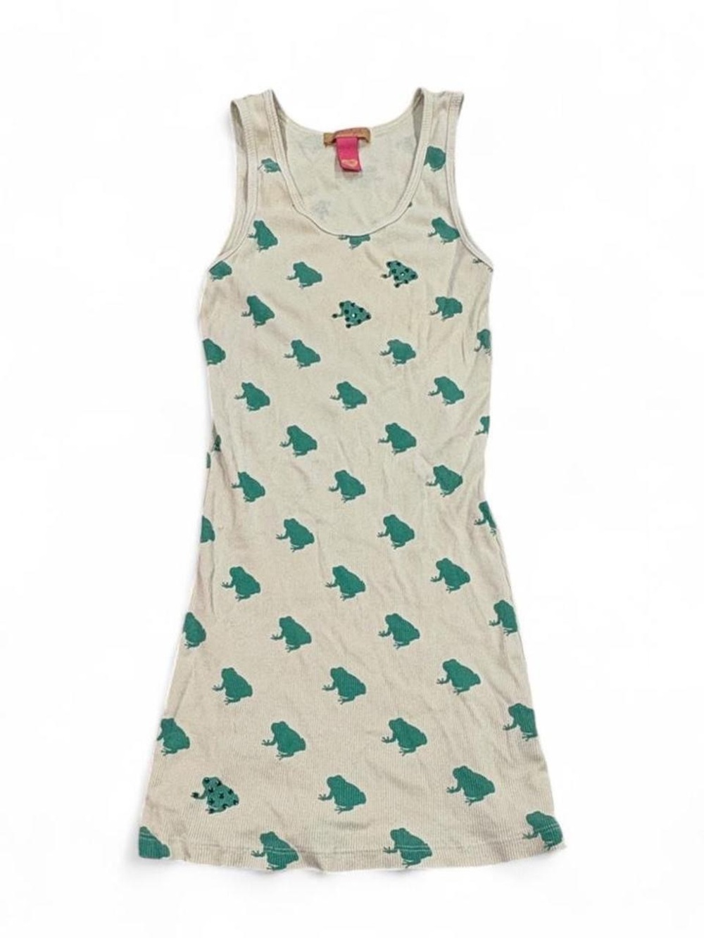 Y2K vintage Primp ribbed tunic tank top frog print rhinestones